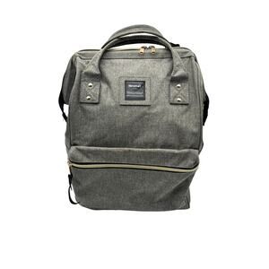Himawari School Functional Travel Backpack Laptop Diaper Work Bag Gray & Black